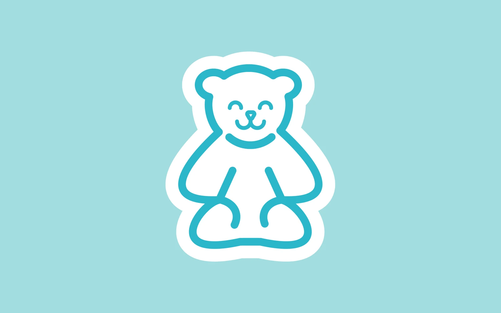 Urso da marca em azul com contorno branco