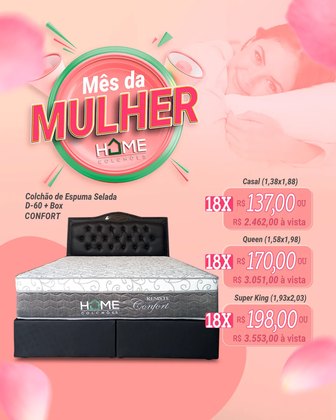 Post Mês da Mulher da Home Colchões